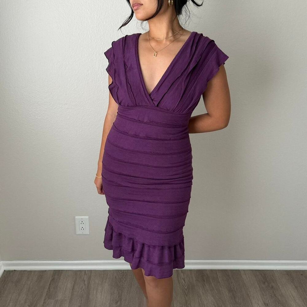 Max Studio Deep Purple Midi Dress